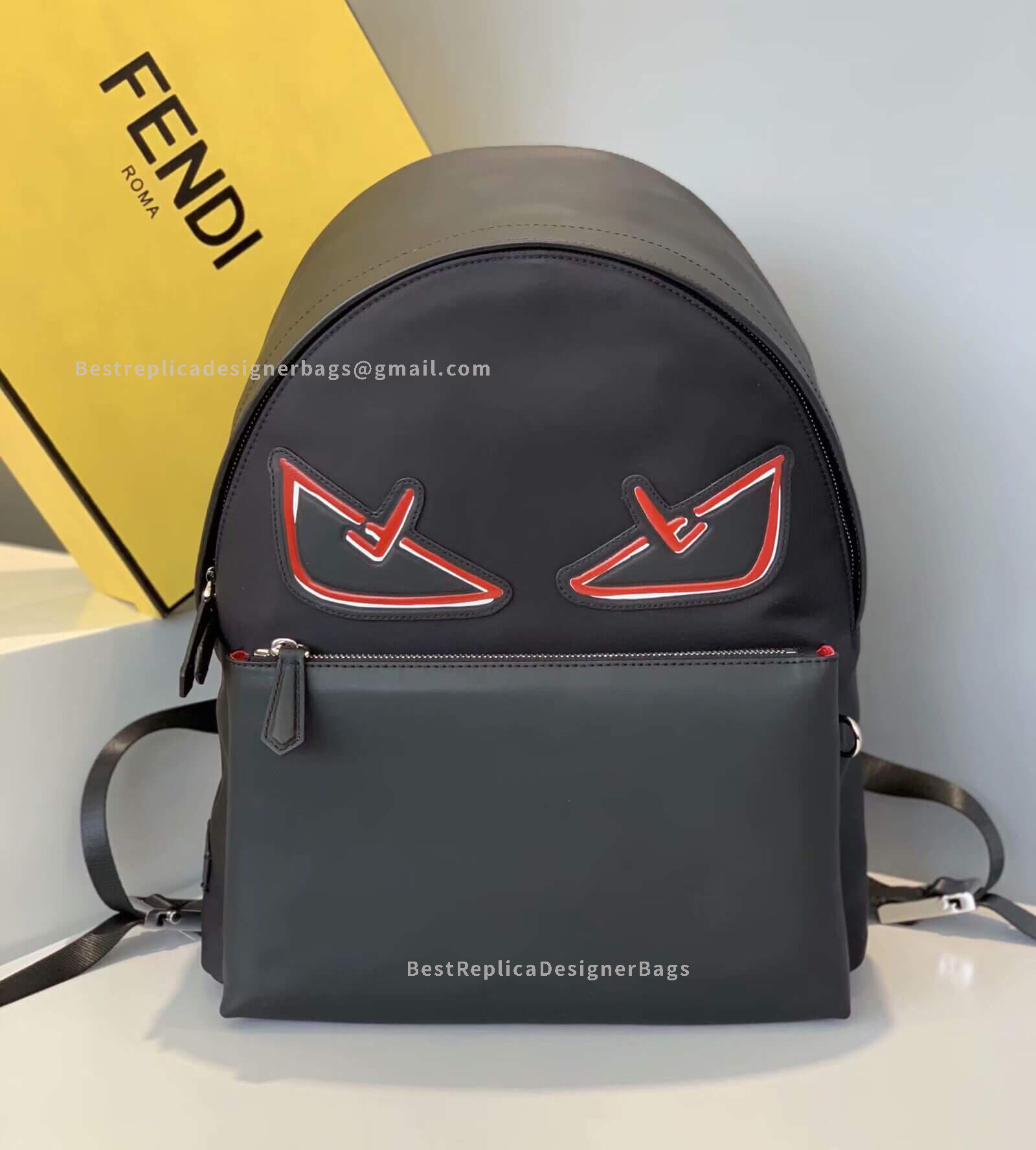 Fendi Black Nylon And Leather Backpack 2369